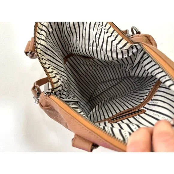 Social Anxiety	brown pebbled leather boho crossbody purse - Picture 4 of 7